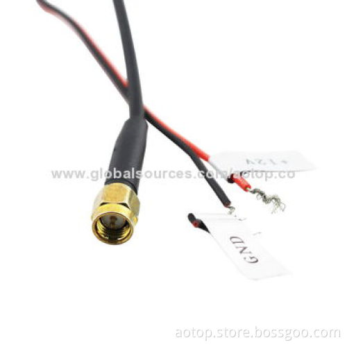 Car Active Film Antenna for Digital TV Boxes with VHF/UHF, Brass Connector for DVB-T2/ISDB-T/ATSC